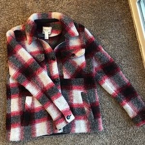 Cute Plaid Coat Sz M